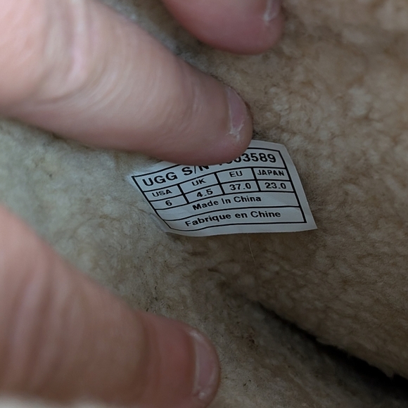 UGG Australia Aubrie Tan Suede Wood Wedge Heel Size 6 Winter Boots Women - Picture 11 of 11